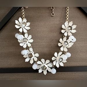 J Crew flower enamel crystal statement necklace stunning piece
